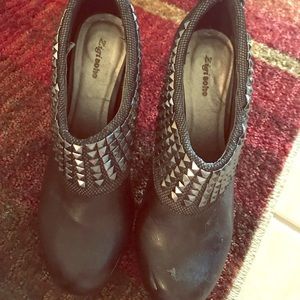 Black studded booties